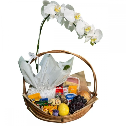 Cesta de Café da Manhã Brasília com Orquídea