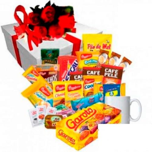 Cesta de Presente Caixa Com Flores